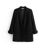 Women's Suits Apricot Blazer Women's Spring and Autumn Casual Suit Top