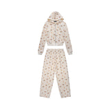 Ashley williams all-over deer print hooded sweatshirt zipper cardigan hot girl high waistoutwearsuit sweatpants