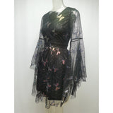 Women's Evening Gown Sexy Retro Mesh Long Sleeve Sequins Dress