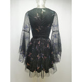 Women's Evening Gown Sexy Retro Mesh Long Sleeve Sequins Dress