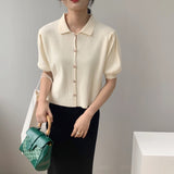Women Knitted T-shirt Sweater Cardigan Short Slim Fit Sweater