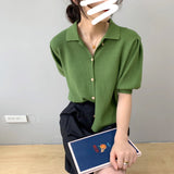 Women Knitted T-shirt Sweater Cardigan Short Slim Fit Sweater