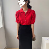 Women Knitted T-shirt Sweater Cardigan Short Slim Fit Sweater