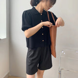 Women Knitted T-shirt Sweater Cardigan Short Slim Fit Sweater