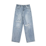 Men Jeans Ripped Jeans Hip Hop Summer Straight-Leg Pants