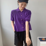 Women Knitted T-shirt Sweater Cardigan Short Slim Fit Sweater