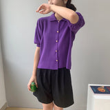 Women Knitted T-shirt Sweater Cardigan Short Slim Fit Sweater