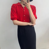 Women Knitted T-shirt Sweater Cardigan Short Slim Fit Sweater