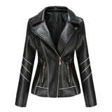 Red Leather Jacket Pu Short Coat Spring and Autumn Jacket