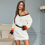 Women Knitted Sweater Fall Long Woolen Skirt