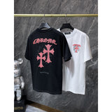 Ch hip-hop t shirts american ch short-sleeved cross horseshoe sanskrit embroiderloosecasual american heavy weight
