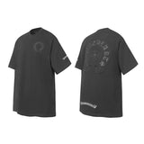 Ch hip-hop t-shirts - spring/summer ch sanskrit horseshoe appliqué letter embroidery trendy high street american style