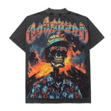 Hip-hop t shirts volcano skull loose washed retro distressed high street casualtrendy short-sleeved t-shirt