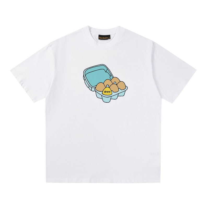 Drew house t shirt d@ew egg pattern round neck pullover short sleeves