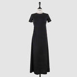 Women Dresses round Neck Short Sleeve Slim Fit Long Dress Casual Dress