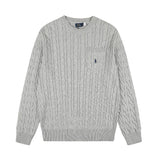 Rl small malaf casualtopswoolflap pocket pantsembroiderpullover round neck knitting shirt couplesweatshirtsweater