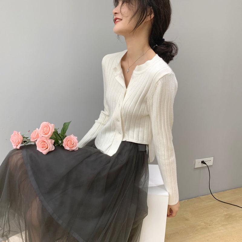Women Cardigan Sweater Sexy Retro Sweater Cardigan
