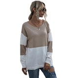 Women Knitted Sweater Loose round Neck Base See-through Mesh Knitted Sweater Women's Casual Autumn