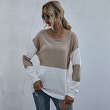 Women Knitted Sweater Loose round Neck Base See-through Mesh Knitted Sweater Women's Casual Autumn