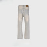 MIJKO Men's Vintage Pants MIJKO Men's Clothing Women's Wash Water Old Trousers Slightly Stretched Jeans