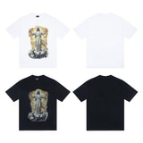 saint m t shirts s.m character & letter graphic crew neck short sleeve tee