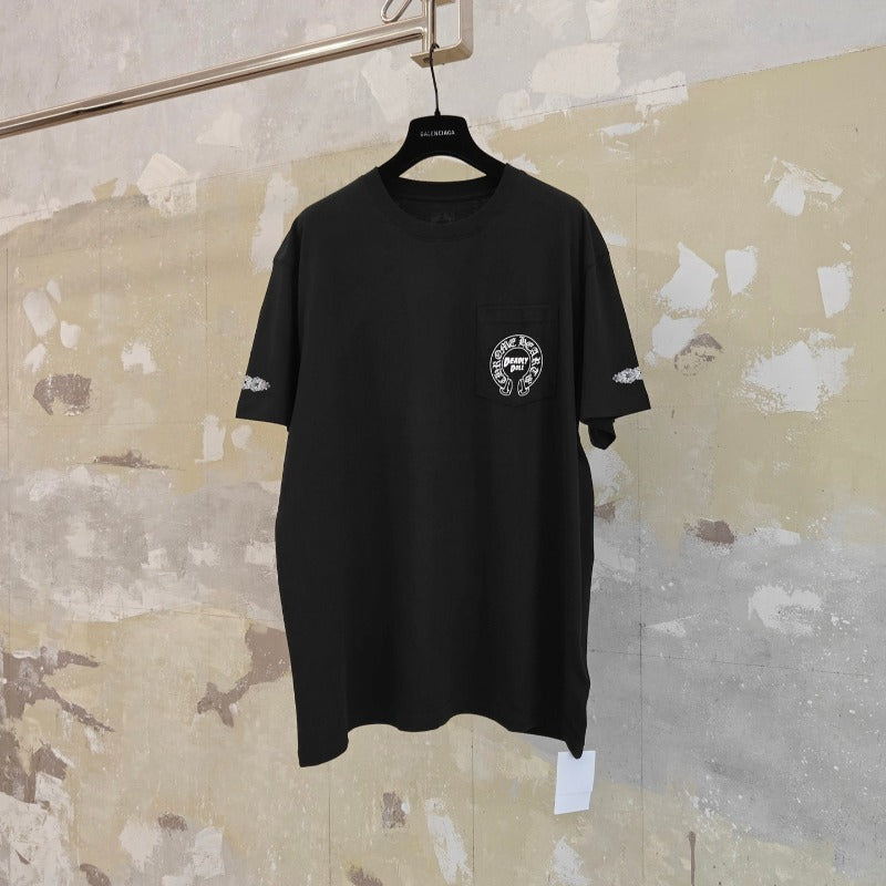 Ch hip-hop t shirts ch croo short-sleeved couple sanskrit letter character printingloosecasualpure cotton american style