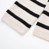 Women Sweater Knitwear Autumn and Winter Leisure Lapel Zipper Striped Loose Long Sleeve Pullover Knitted Sweater