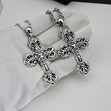 Chrome Hearts Necklace Vintage Cross Flame Bullet Pendant Men's and Women's