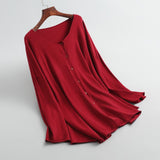 Women Cardigan Sweater Autumn Sexy Retro off-the-Shoulder Sweater Sweater 8t2061
