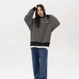 Unisex Hoodie Autumn Striped Printed Sweater