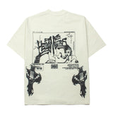 Hip-hop t-shirts: american high street washed & distressed vintage portrait print oversized trendy short sleeve tee