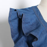 Women Dresses Sleeveless Sheath Denim Dress Skirt (Qymy0409)