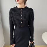 Women Cardigan Sweater Coat 8069 Vintage Sexy Knitted Cardigan