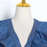Women Dresses Sleeveless Sheath Denim Dress Skirt (Qymy0409)