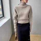 Women Winter Knitted Sweater Autumn Sweater Turtleneck Long Sleeve Pullover 8t3050