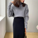 Women Winter Knitted Sweater Autumn Sweater Turtleneck Long Sleeve Pullover 8t3050