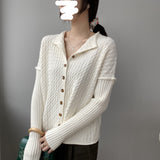 Women Cardigan Sweater Coat 8069 Vintage Sexy Knitted Cardigan
