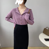 Women Cardigan Sweater Coat 8069 Vintage Sexy Knitted Cardigan
