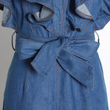Women Dresses Sleeveless Sheath Denim Dress Skirt (Qymy0409)