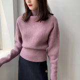 Women Winter Knitted Sweater Autumn Sweater Turtleneck Long Sleeve Pullover 8t3050