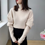 Women Winter Knitted Sweater Autumn Sweater Turtleneck Long Sleeve Pullover 8t3050