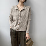Women Cardigan Sweater Coat 8069 Vintage Sexy Knitted Cardigan
