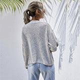 Women Knitted Sweater Mori Style Solid Color Dots Long Sleeve Sweater Coat
