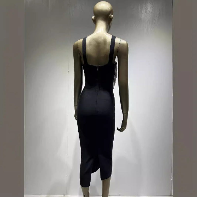 Women Dresses Bandage Dress Tassels Party Dress Skirt (Ont0408)