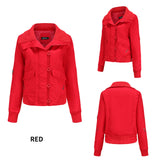 Women Trench Coat Winter Thermal Quilted Coat Women's Turtleneck Rib Woman Cotton Dress