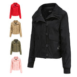 Women Trench Coat Winter Thermal Quilted Coat Women's Turtleneck Rib Woman Cotton Dress