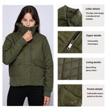 Women Trench Coat Winter Thermal Quilted Coat Women's Turtleneck Rib Woman Cotton Dress