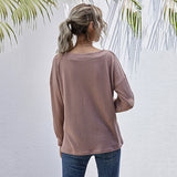 Women Knitted Sweater V-neck Women's Fall plus Size Long-Sleeved Knitted Bottoming Shirt