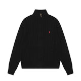 Rl ralph lauren lambswool cardigan - women's warm knitwear, couple's style, loose fit, autumn/winter zip-up turtleneck top