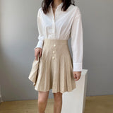 Women Knitted Skirt Pleated Skirt